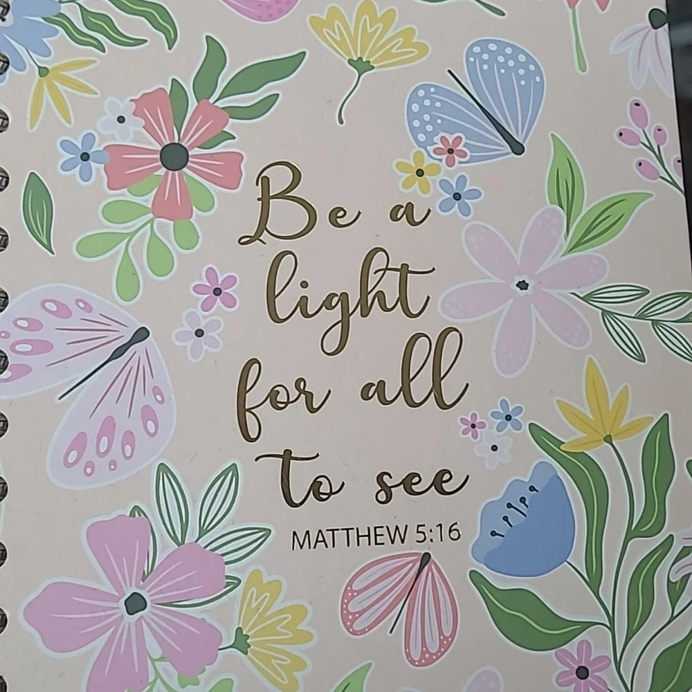 Floral Spiral Notebook with Inspirational Quote